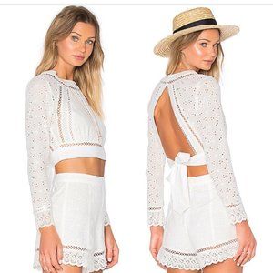White lace top with a back tie